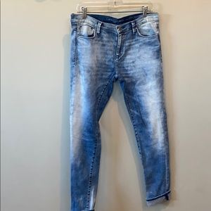 Calvin Klein slouchy skinny faded jeans.